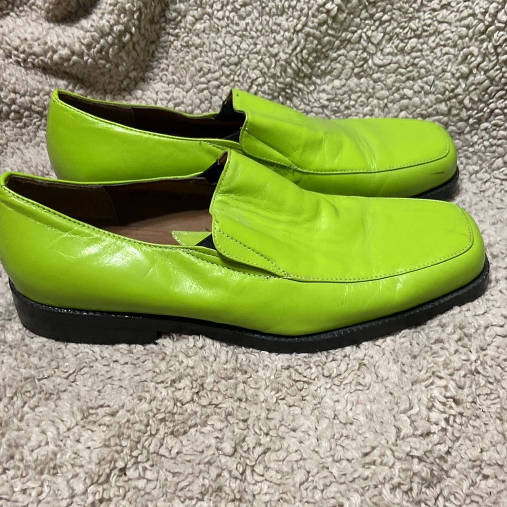 Men’s Lime Green Slip-on Loafers Giorgio Brutini 8 1/2 Leather uppers - Picture 2 of 9